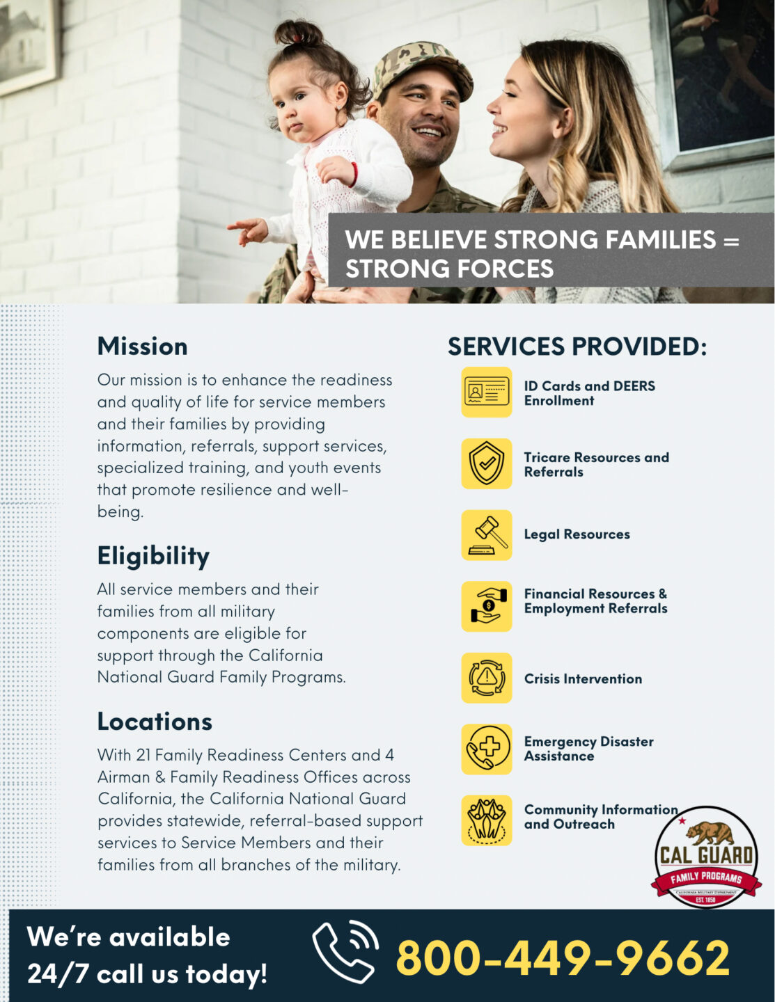 24/7 support for service members and their families